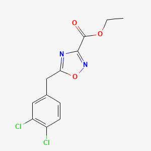 molecular formula C12H10Cl2N2O3 B8439776 Ethyl 5-(3,4-dichlorobenzyl)-1,2,4-oxadiazole-3-carboxylate 