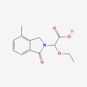 molecular formula C13H15NO4 B8439802 (RS)-ethoxy-(4-methyl-1-oxo-1,3-dihydro-isoindol-2-yl)-acetic acid CAS No. 854762-50-8