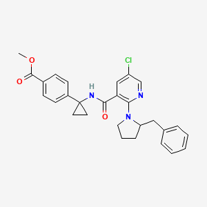 molecular formula C28H28ClN3O3 B8439837 Methyl 4-(1-(2-(2-benzylpyrrolidin-1-yl)-5-chloronicotinamido)cyclopropyl)benzoate 