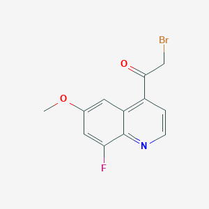 molecular formula C12H9BrFNO2 B8439883 2-Bromo-1-(8-fluoro-6-methoxy-quinolin-4-yl)-ethanone 