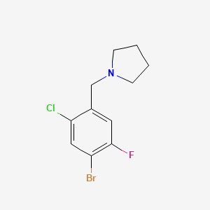 molecular formula C11H12BrClFN B8439919 1-(4-Bromo-2-chloro-5-fluorobenzyl)pyrrolidine 