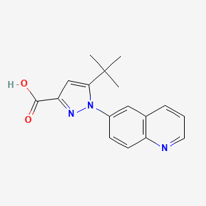 molecular formula C17H17N3O2 B8439925 5-tert-butyl-1-(quinolin-6-yl)-1H-pyrazole-3-carboxylic acid 