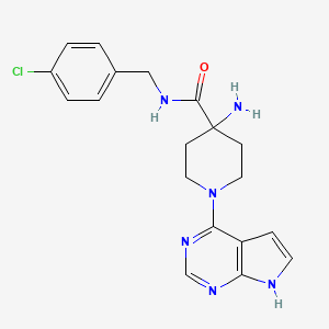 4-Amino-N-(4-chlorobenzyl)-1-(7H-pyrrolo[2,3-d]pyrimidin-4-yl)piperidine-4-carboxamide