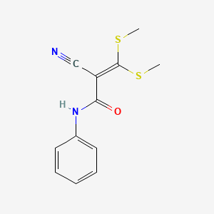 molecular formula C12H12N2OS2 B8440151 2-cyano-3,3-bis(methylthio)-N-phenylacrylamide 