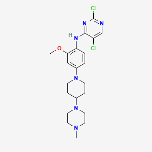 molecular formula C21H28Cl2N6O B8440219 2,5-dichloro-N-{2-methoxy-4-[4-(4-methylpiperazin-1-yl)piperidin-1-yl]phenyl}pyrimidin-4-amine 