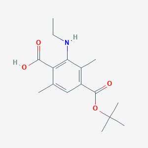 molecular formula C16H23NO4 B8440287 4-(Tert-butoxycarbonyl)-2-(ethylamino)-3,6-dimethylbenzoic acid 