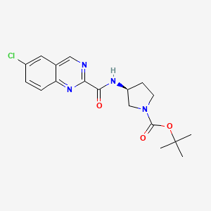 molecular formula C18H21ClN4O3 B8440347 (S)-tert-butyl 3-(6-chloroquinazoline-2-carboxamido)pyrrolidine-1-carboxylate 
