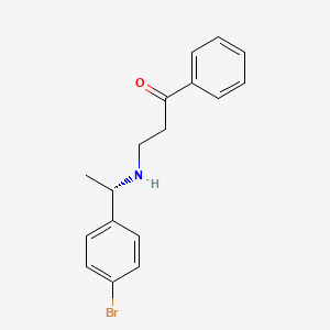 molecular formula C17H18BrNO B8440349 (S)-3-(1-(4-bromophenyl)ethylamino)-1-phenylpropan-1-one 