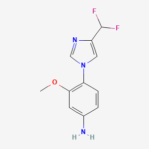 molecular formula C11H11F2N3O B8440368 4-(4-(difluoromethyl)-1H-imidazol-1-yl)-3-methoxyaniline 