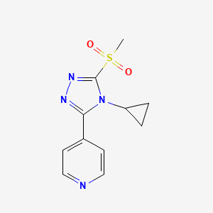 molecular formula C11H12N4O2S B8440378 4-(4-Cyclopropyl-5-methanesulfonyl-4H-[1,2,4]triazol-3-yl)-pyridine 