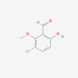 molecular formula C8H7ClO3 B8440386 3-Chloro-6-hydroxy-2-methoxybenzaldehyde 