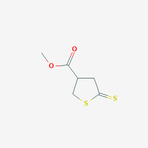 molecular formula C6H8O2S2 B8440387 Tetrahydro-5-thioxo-3-thiophenecarboxylic acid methyl ester 