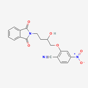 molecular formula C19H15N3O6 B8440390 2-(4-(1,3-Dioxoisoindolin-2-yl)-2-hydroxybutoxy)-4-nitrobenzonitrile 