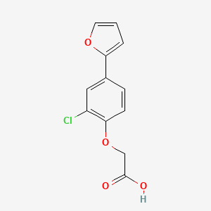 molecular formula C12H9ClO4 B8440424 (2-Chloro-4-furan-2-yl-phenoxy)-acetic acid 