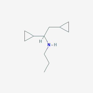 molecular formula C11H21N B8440495 N-(1,2-dicyclopropylethyl)propylamine 