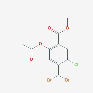 molecular formula C11H9Br2ClO4 B8440547 Methyl 2-(acetyloxy)-5-chloro-4-(dibromomethyl)benzoate 