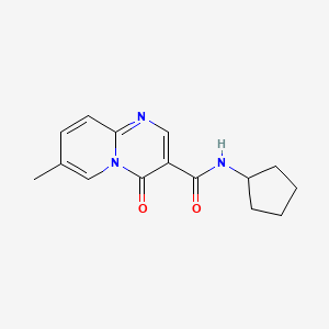 molecular formula C15H17N3O2 B8440591 4H-Pyrido(1,2-a)pyrimidine-3-carboxamide, N-cyclopentyl-7-methyl-4-oxo- CAS No. 125055-79-0