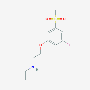 molecular formula C11H16FNO3S B8440626 N-Ethyl-2-(3-fluoro-5-methylsulfonyl-phenoxy)ethanamine 
