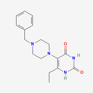 molecular formula C17H22N4O2 B8440739 6-Ethyl-5-[4-phenylmethyl]-1-piperazinyl-2,4(1H,3H)-pyrimidinedione 
