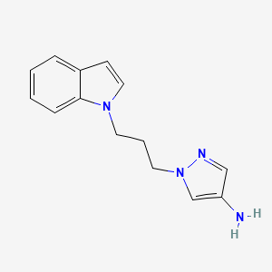 molecular formula C14H16N4 B8440859 1-(3-Indol-1-yl-propyl)-1H-pyrazol-4-ylamine 
