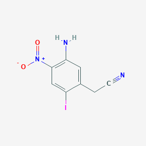 molecular formula C8H6IN3O2 B8440864 (5-Amino-2-iodo-4-nitro-phenyl)-acetonitrile 