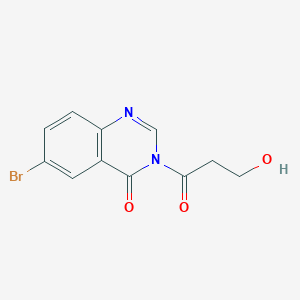 molecular formula C11H9BrN2O3 B8440870 6-Bromo-3-(3-hydroxy-propionyl)-3H-quinazolin-4-one 