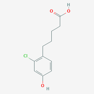 molecular formula C11H13ClO3 B8440901 5-(2-Chloro-4-hydroxyphenyl)pentanoic acid 