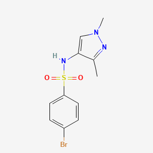 molecular formula C11H12BrN3O2S B8440947 4-Bromo-N-(1,3-dimethyl-1H-pyrazol-4-yl)-benzenesulfonamide 