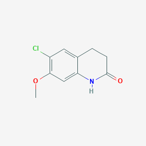 molecular formula C10H10ClNO2 B8441001 6-Chloro-7-methoxy-3,4-dihydrocarbostyril 