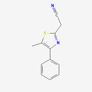 molecular formula C12H10N2S B8441050 2-(5-Methyl-4-phenylthiazol-2-yl)acetonitrile 