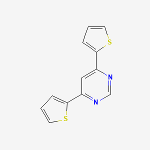 molecular formula C12H8N2S2 B8441072 4,6-Bis(2-thienyl)pyrimidine 