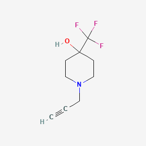 molecular formula C9H12F3NO B8441113 1-(Prop-2-ynyl)-4-(trifluoromethyl)piperidin-4-ol 