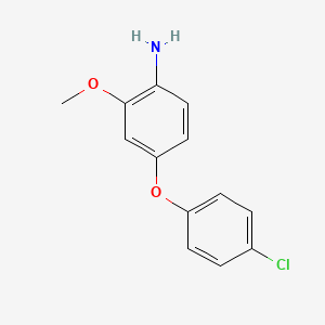 molecular formula C13H12ClNO2 B8441134 2-Amino-5-(4-chlorophenoxy)-anisole 