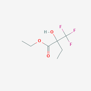 molecular formula C7H11F3O3 B8441185 Butanoic acid, 2-hydroxy-2-(trifluoromethyl)-, ethyl ester 