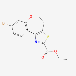 molecular formula C14H12BrNO3S B8441237 Ethyl 8-bromo-4,5-dihydrobenzo[2,3]oxepino[4,5-D]thiazole-2-carboxylate 