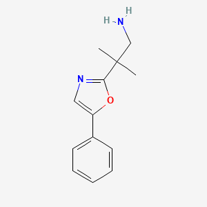 molecular formula C13H16N2O B8441250 2-Methyl-2-(5-phenyloxazol-2-yl)propan-1-amine 