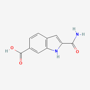 molecular formula C10H8N2O3 B8441273 2-carbamoyl-1H-indole-6-carboxylic acid 