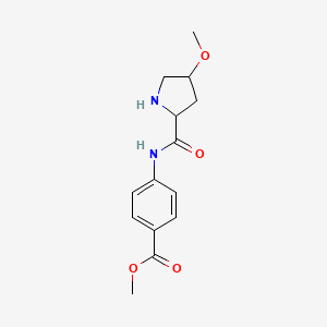 molecular formula C14H18N2O4 B8441303 Methyl 4-[(4-methoxypyrrolidine-2-carbonyl)amino]benzoate 
