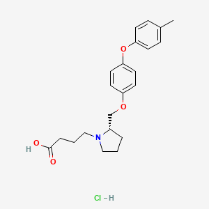 molecular formula C22H28ClNO4 B8441311 4-[(s)-2-(4-p-Tolyloxy-phenoxymethyl)-pyrrolidin-1-yl]-butyric acid hcl 