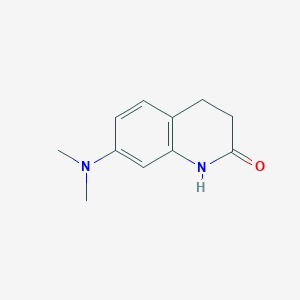molecular formula C11H14N2O B8441317 7-Dimethylamino-3,4-dihydro-2-quinolone 
