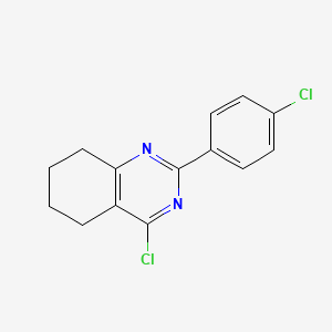 molecular formula C14H12Cl2N2 B8441348 2-(4-Chlorophenyl)4-chloro-5,6,7,8-tetrahydroquinazoline 