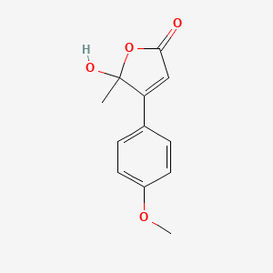 molecular formula C12H12O4 B8441515 5-hydroxy-4-(4-methoxyphenyl)-5-methyl-5H-furan-2-one 