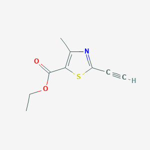 molecular formula C9H9NO2S B8441547 Ethyl 2-ethynyl-4-methylthiazole-5-carboxylate 