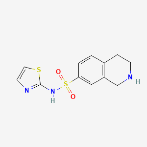 molecular formula C12H13N3O2S2 B8441579 1,2,3,4-Tetrahydro-isoquinoline-7-sulfonic acid thiazol-2-ylamide 