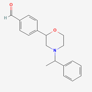 molecular formula C19H21NO2 B8441609 4-((S)-4-((R)-1-Phenylethyl)morpholin-2-yl)benzaldehyde 