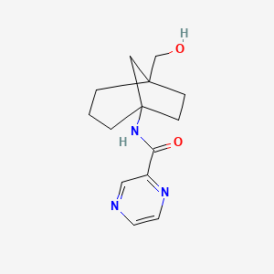 molecular formula C14H19N3O2 B8441751 N-(5-(Hydroxymethyl)bicyclo[3.2.1]octan-1-yl)pyrazine-2-carboxamide 