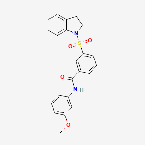 3-(indolin-1-ylsulfonyl)-N-(3-methoxyphenyl)benzamide