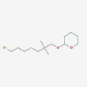 molecular formula C14H27BrO2 B8441779 2-(7-Bromo-2,2-dimethylheptyloxy)-tetrahydropyran 