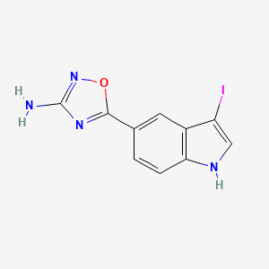 molecular formula C10H7IN4O B8441784 5-(3-iodo-1H-indol-5-yl)-1,2,4-oxadiazol-3-amine 