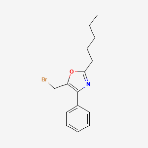 molecular formula C15H18BrNO B8441791 5-(Bromomethyl)-2-pentyl-4-phenyl-1,3-oxazole CAS No. 89150-38-9